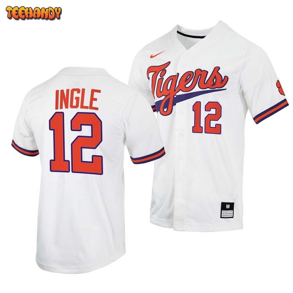 Clemson Tigers Cooper Ingle College Baseball Jersey White