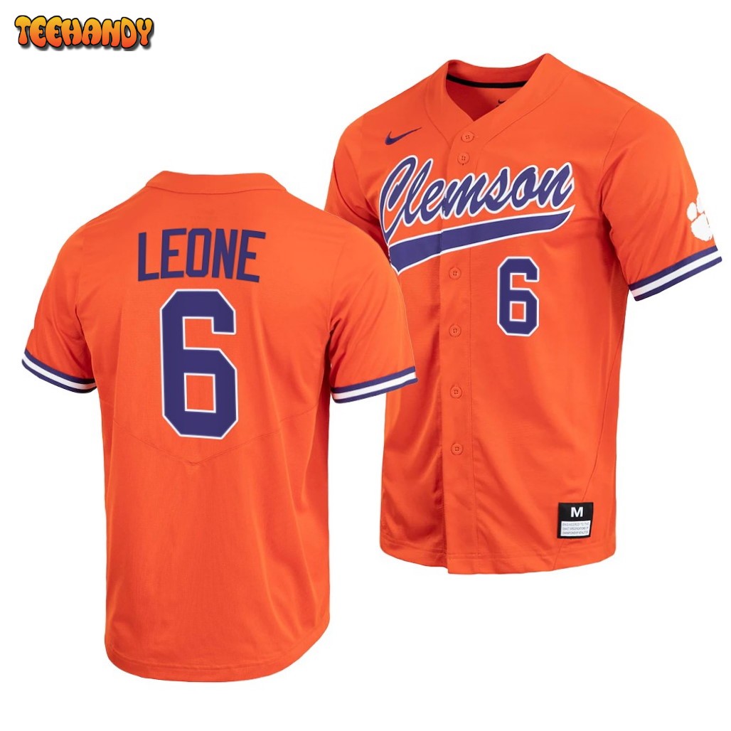 Clemson Tigers Dominic Leone College Baseball Jersey Orange