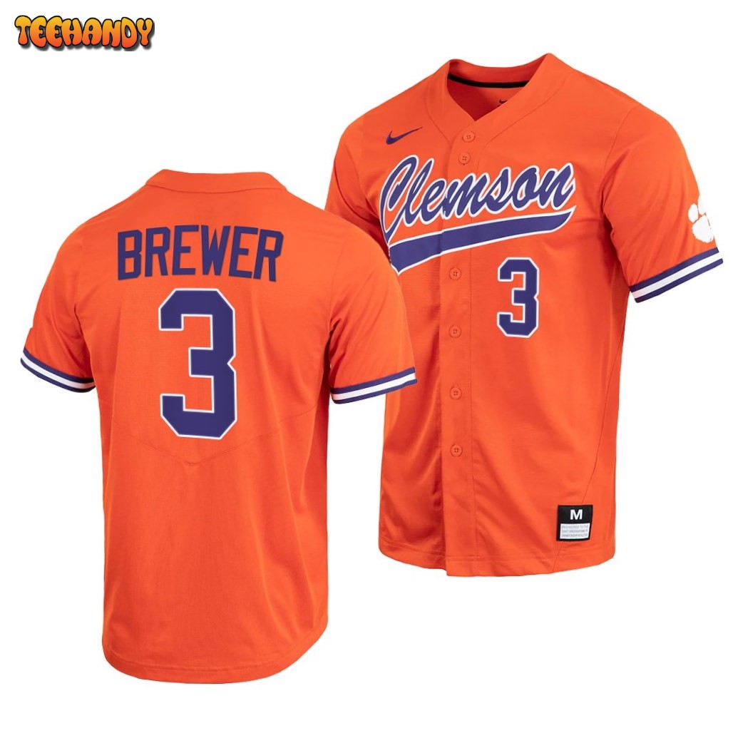 Clemson Tigers Dylan Brewer College Baseball Jersey Orange