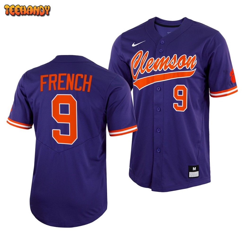 Clemson Tigers Jonathan French College Baseball Jersey Purple