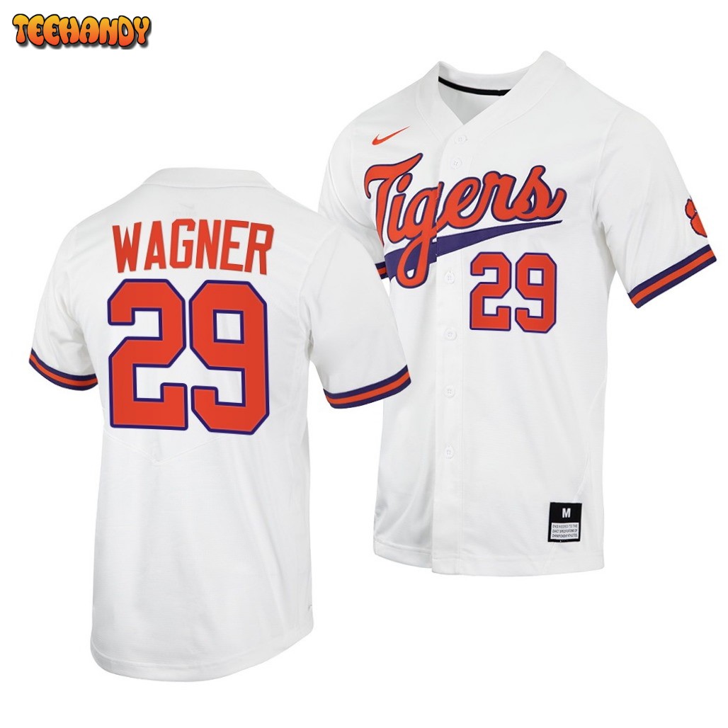 Clemson Tigers Max Wagner College Baseball Jersey White