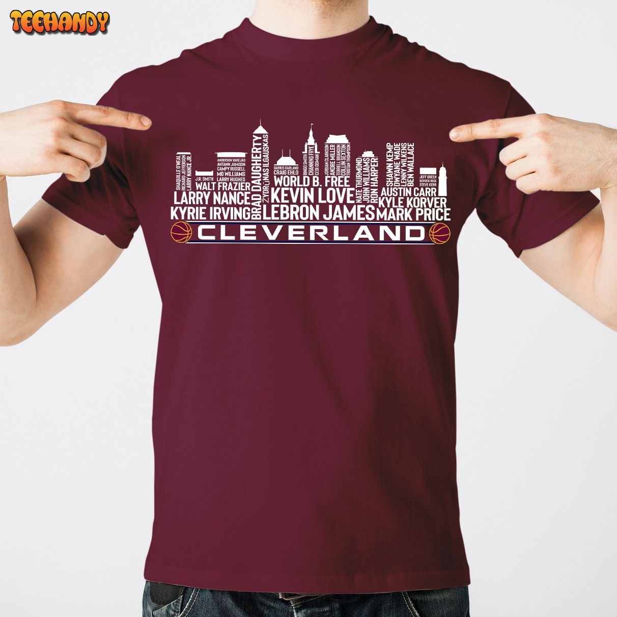 Cleveland Basketball Team All Time Legends, Cleveland City Skyline Unisex T Shirt