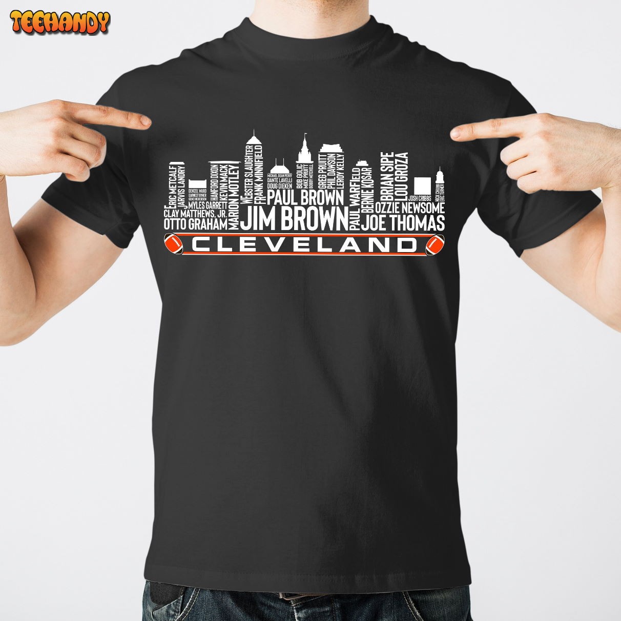 Cleveland Football Team All Time Legends, Cleveland City Skyline Unisex T Shirt