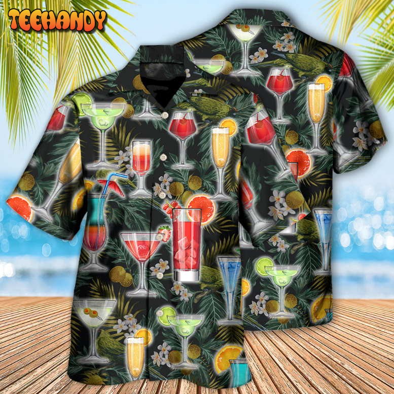 Cocktail Summer Tropical Beach Hawaiian Shirt