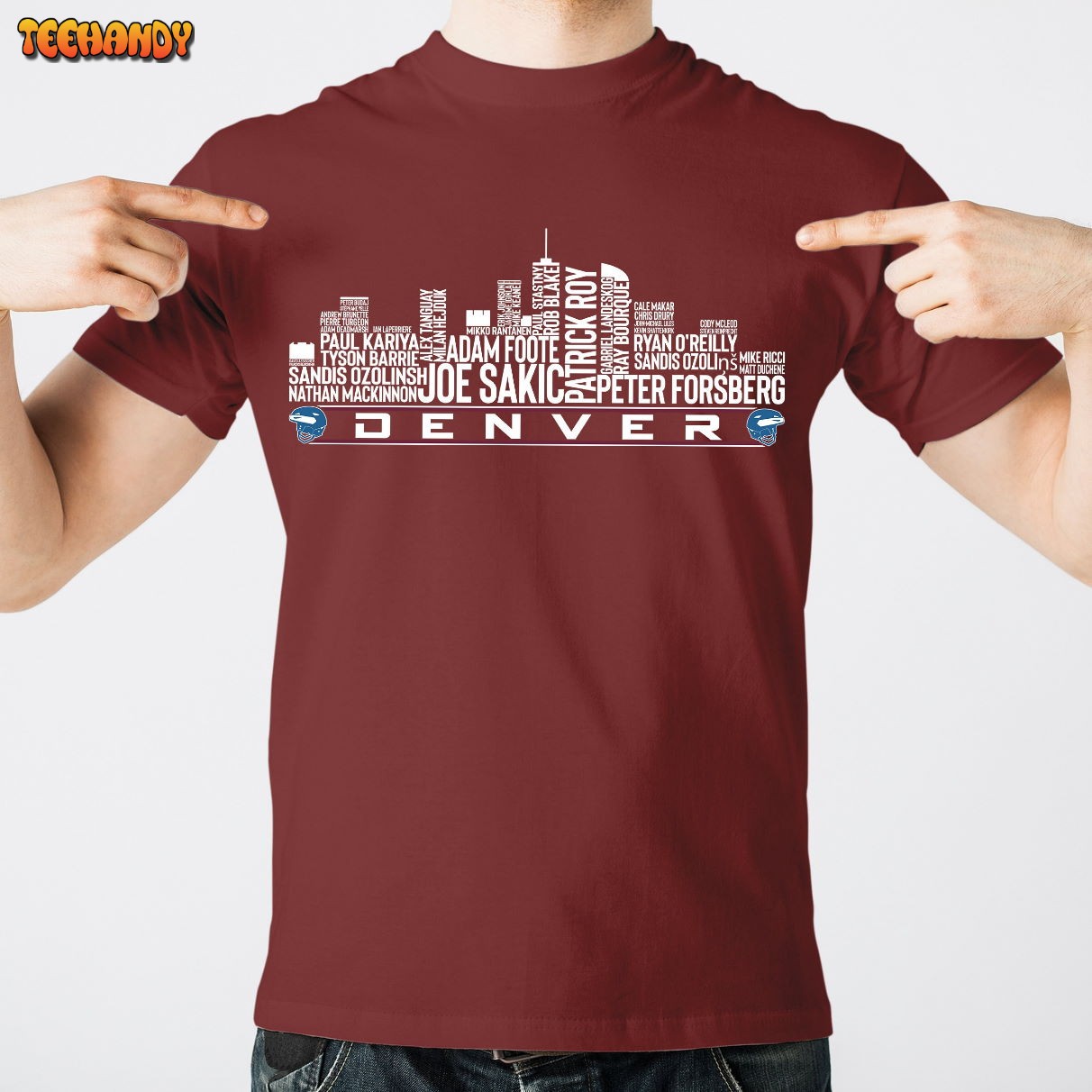 Colorado Hockey Team All Time Legends, Denver City Skyline Unisex T Shirt