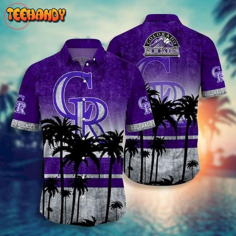 Colorado Rockies Palm Tree Hawaiian Shirt