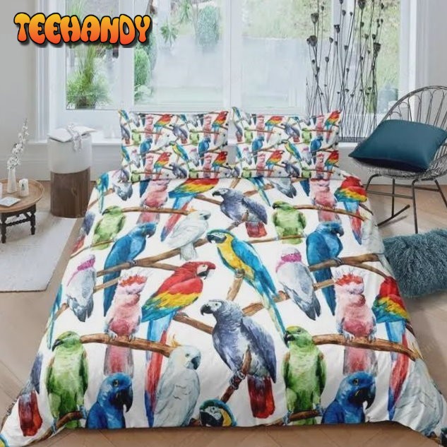 Colored Parrot Duvet Cover Bedding Set