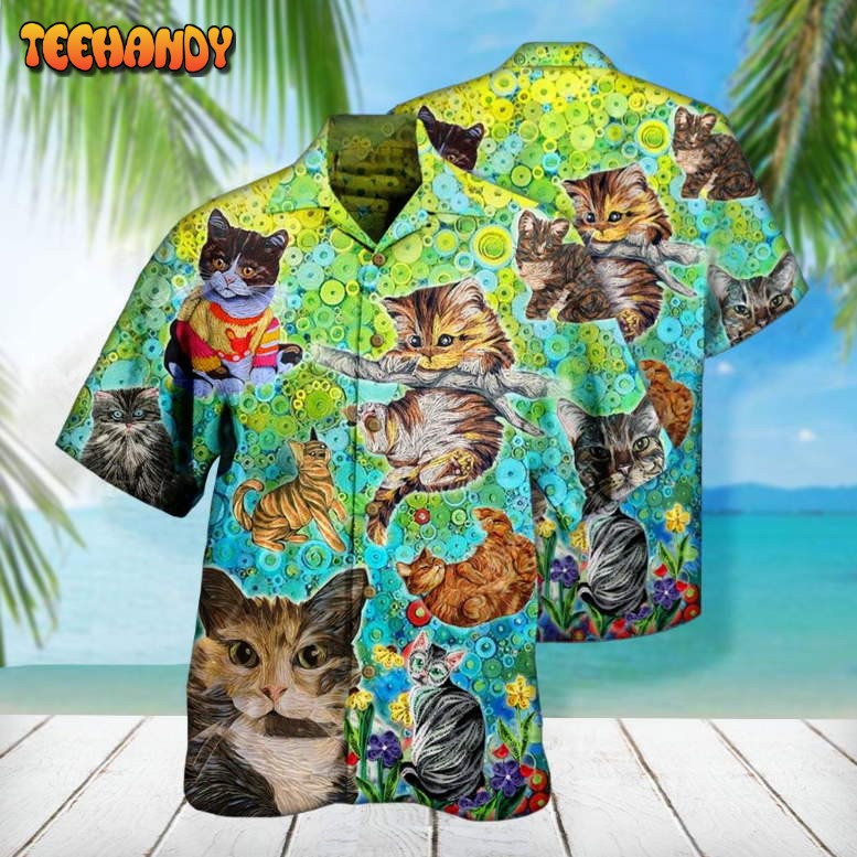 Colorful Cats Aloha Hawaiian Shirt