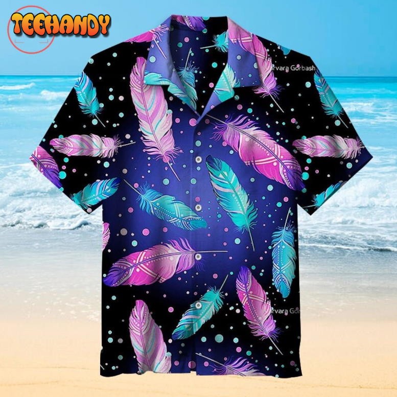 Colorful Feathers Under The Stars Hawaiian shirt