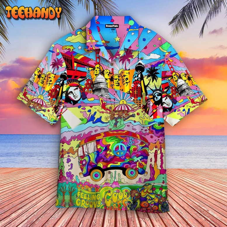 Colorful Hippie Feeling Groovy Aloha Hawaiian Shirt