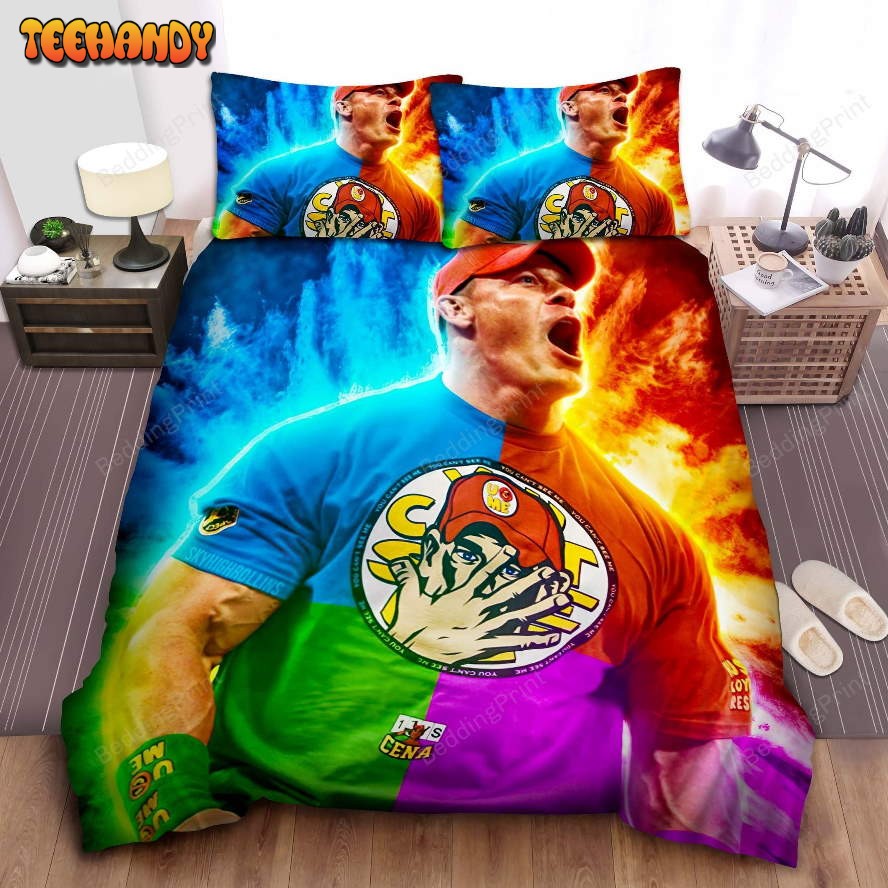 Colorful John Cena Illustration Duvet Cover Bedding Set