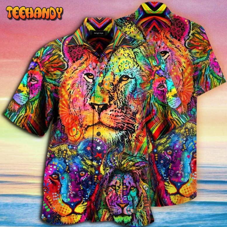 Colorful Lion King Hawaiian Shirt