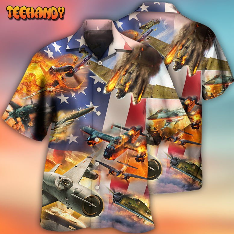 Combat Aircraft Independence Day Hawaiian Shirt