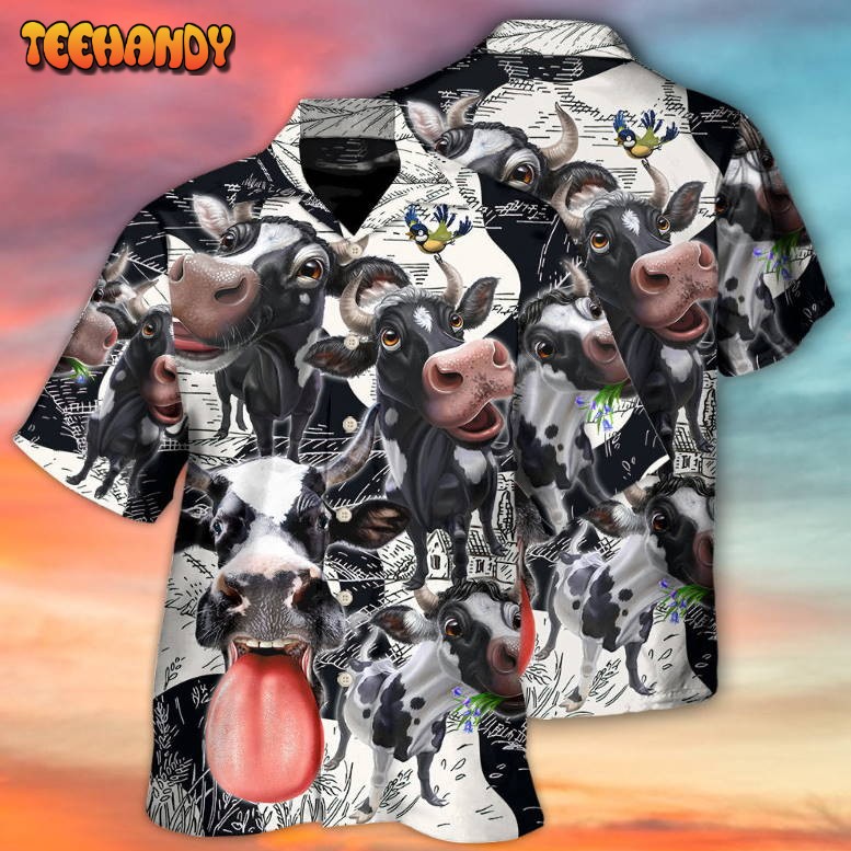 Cow Funny Dairy Cow Happy Life In The Farm Hawaiian Shirt