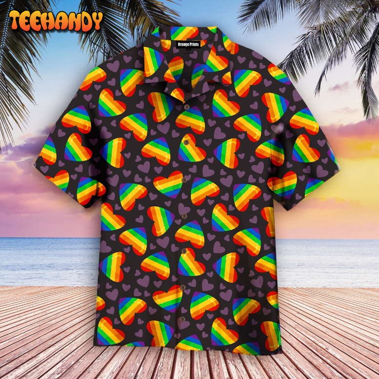 CRainbow Heart LGBT Hawaiian Shirt