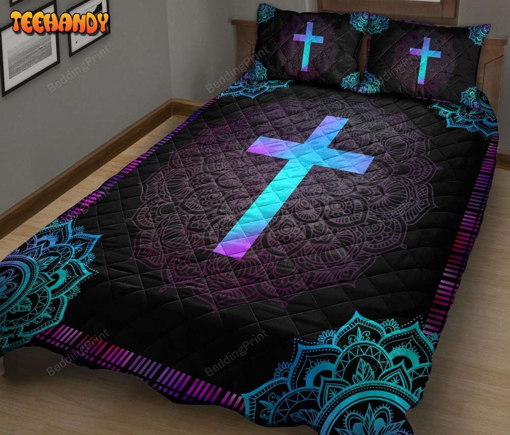 Cross Christian Light Color Duvet Cover Bedding Set