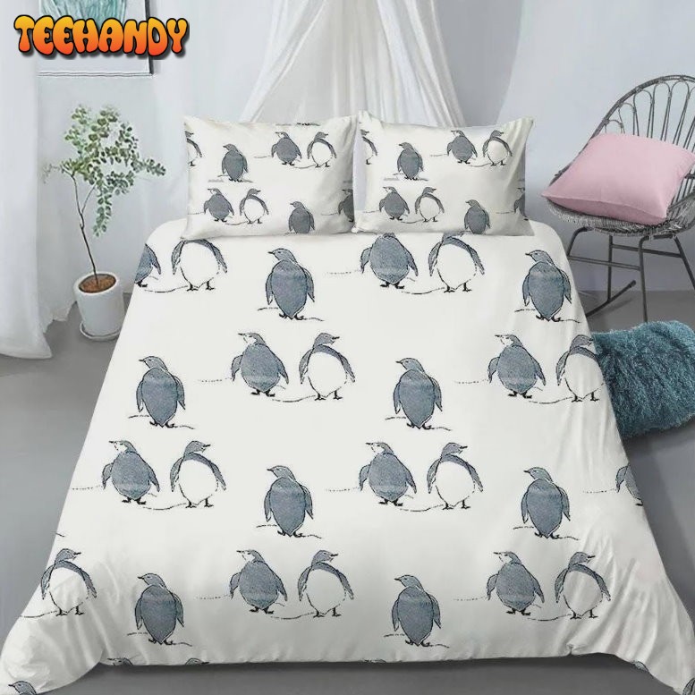 Cute Penguins Duvet Cover Bedding Set