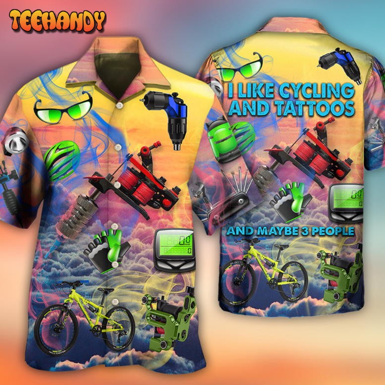 Cycling And Tatoo Lover Dream Sky Hawaiian Shirt