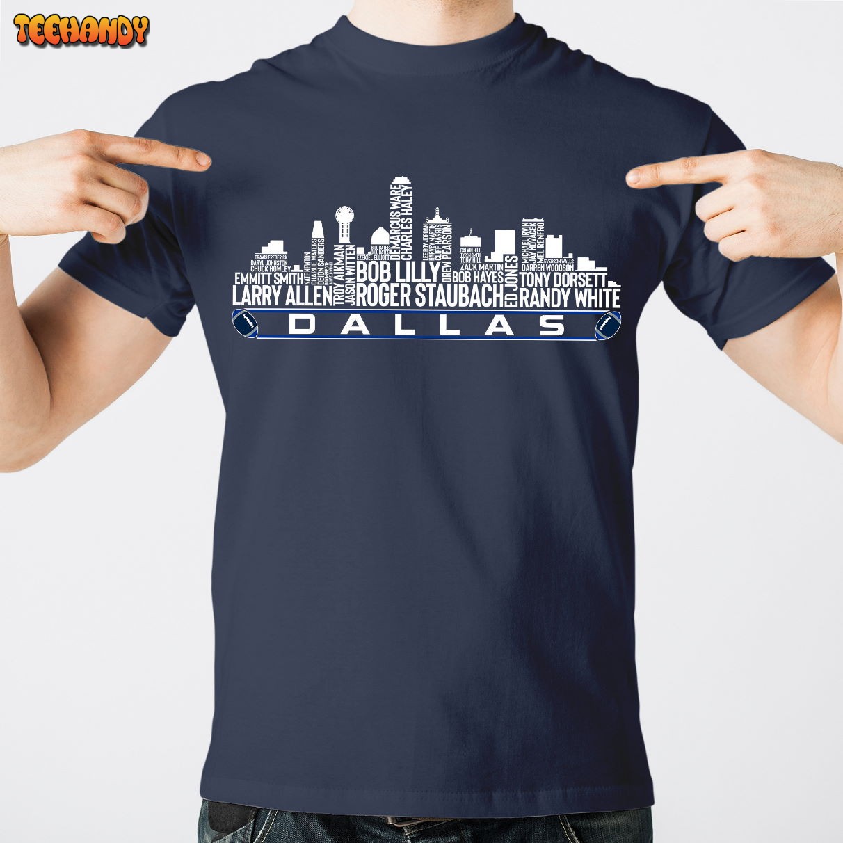 Dallas Football Team All Time Legends, Dallas City Skyline Unisex T Shirt