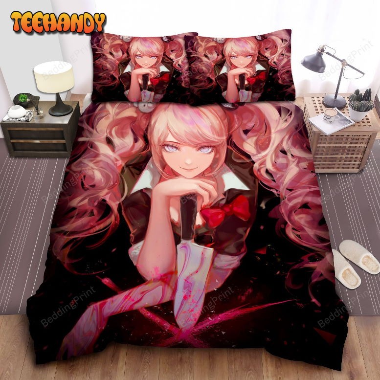 Danganronpa Junko Enoshima And Bloody Knife Digital Art Bedding Set