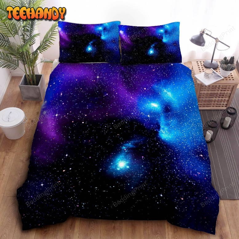 Dark Purple Blue Galaxy Space Duvet Cover Bedding Sets