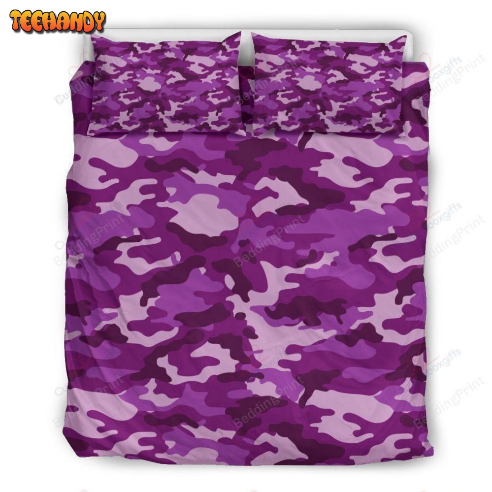 Dark Purple Camouflage Bedding Set