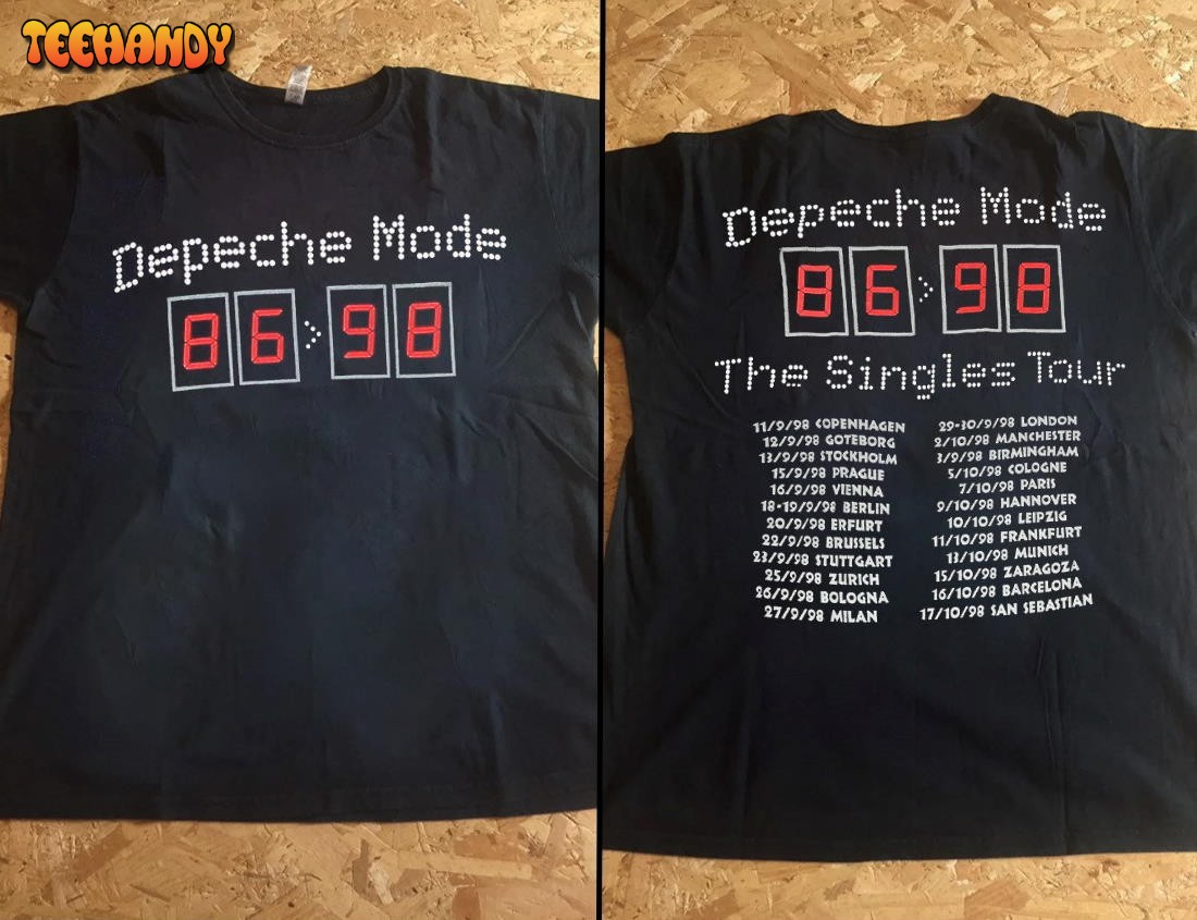 Depeche Mode The Singles Tour 86-98 T-Shirt, Depeche Mode Tour T-Shirt