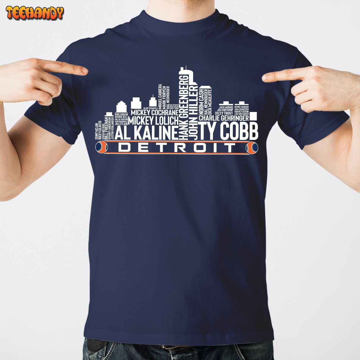 Detroit Baseball Team All Time Legends, Detroit City Skyline Unisex T Shirt