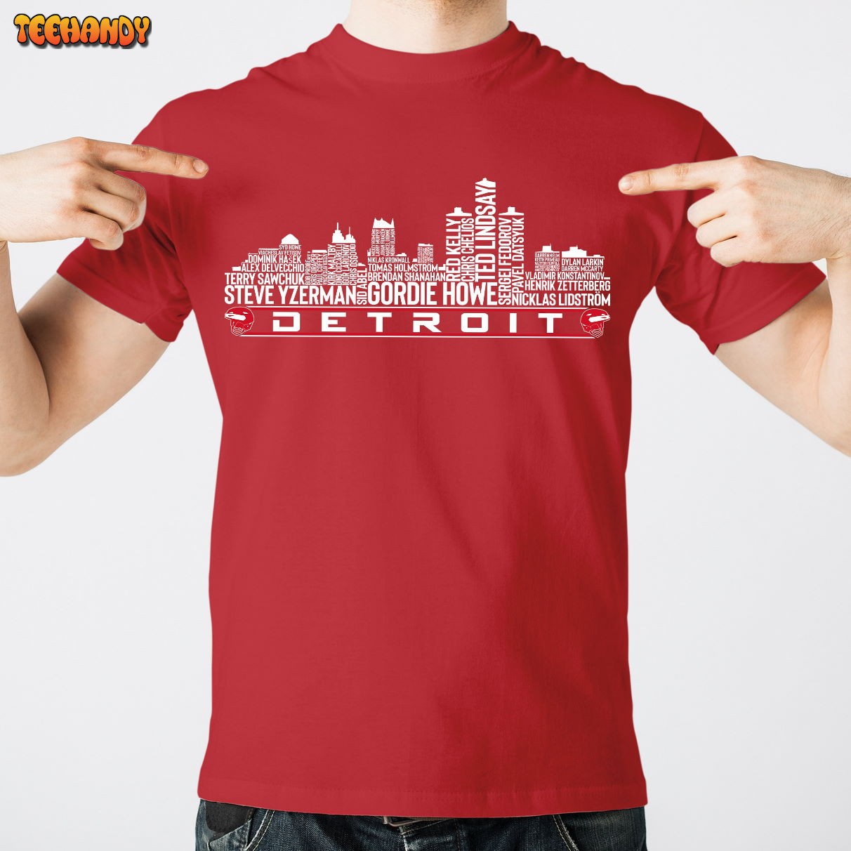 Detroit Hockey Team All Time Legends, Detroit City Skyline Unisex T Shirt