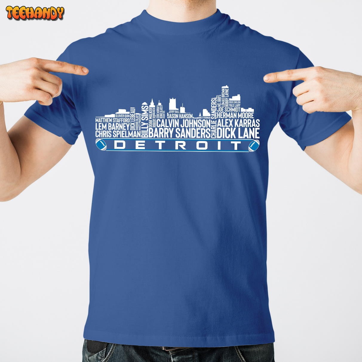 Detroit L Football Team All Time Legends, Detroit City Skyline Unisex T Shirt