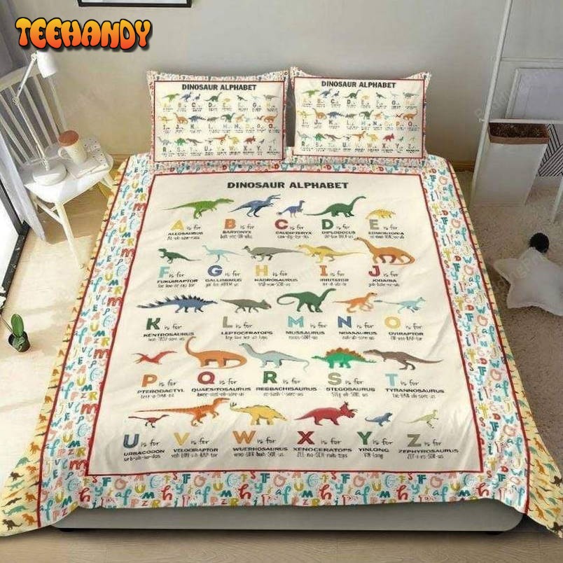 Dinosaur Alphabet Duvet Cover Bedding Set