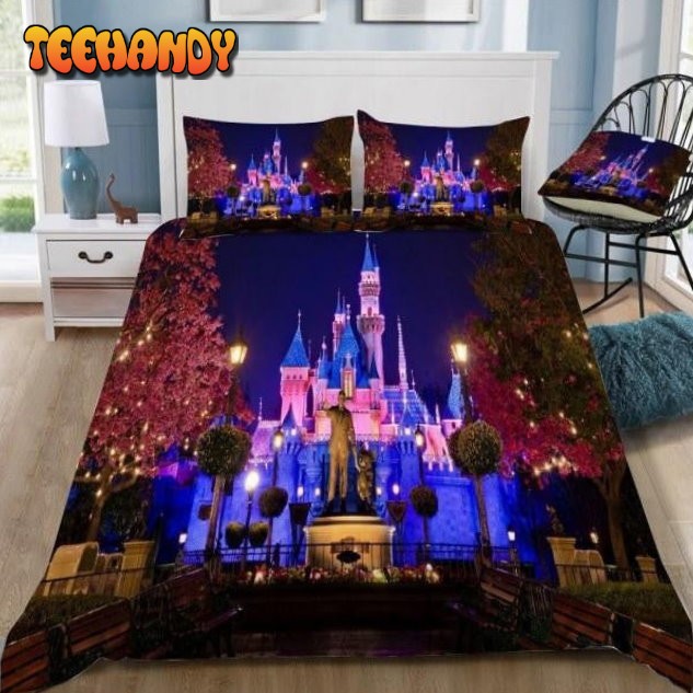 Disney Cinderella Castle In Night Duvet Cover Bedding Set