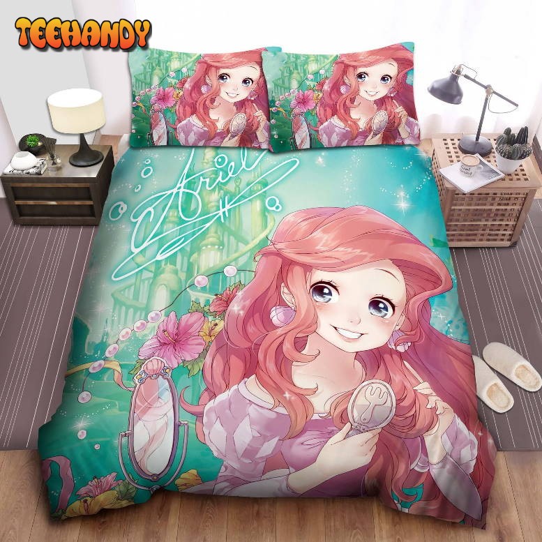 Disney Princess Ariel In Chibi Style Duvet Cover Bedding Set