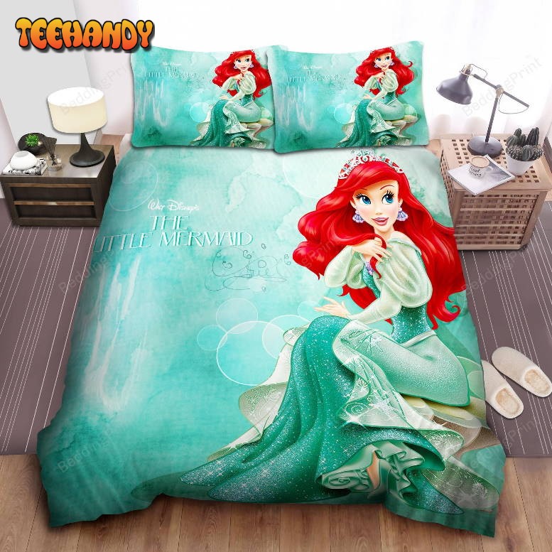 Disney Princess Ariel In Glowing Dress Duvet Cover Bedding Set