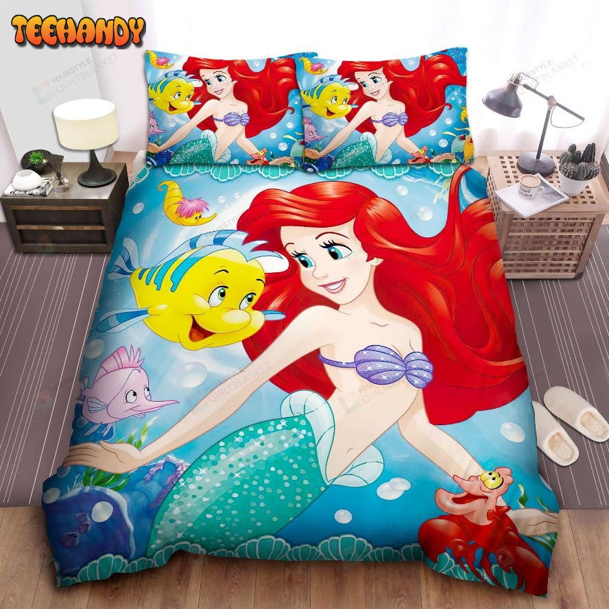 Disney Princess Ariel Surrounded By Her Friends Bedding Sets