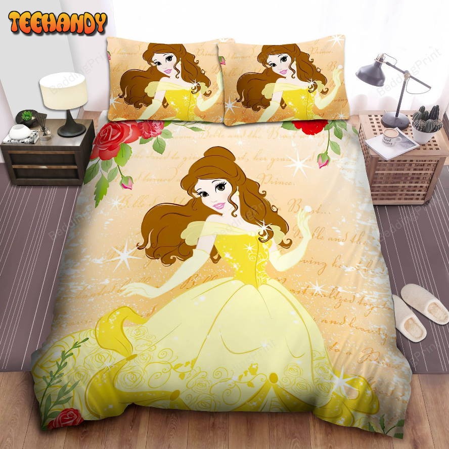 Disney Princess Belle In Digital Art Duvet Cover Bedding Sets