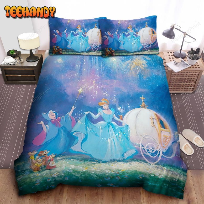 Disney Princess Cinderella And The Fairy Godmother Magic Painting Bedding Set