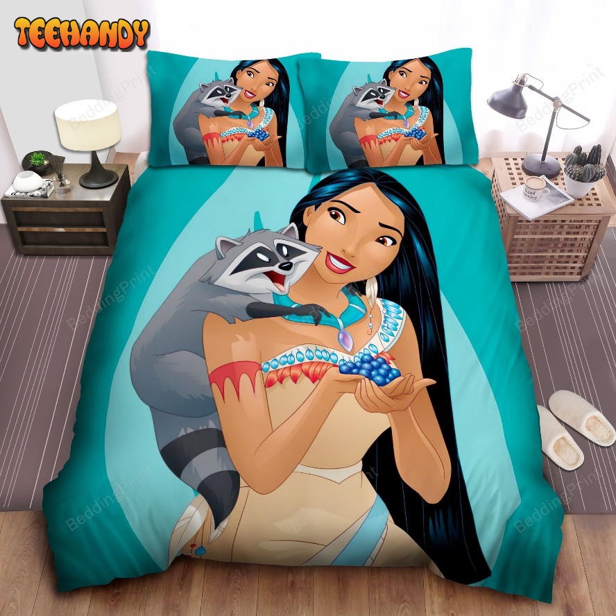 Disney Princess Pocahontas Giving Meeko Blueberry Bedding Sets