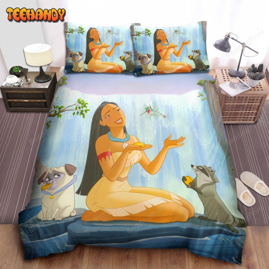 Disney Princess Pocahontas With Meeko And Flits And Percy Bedding Sets