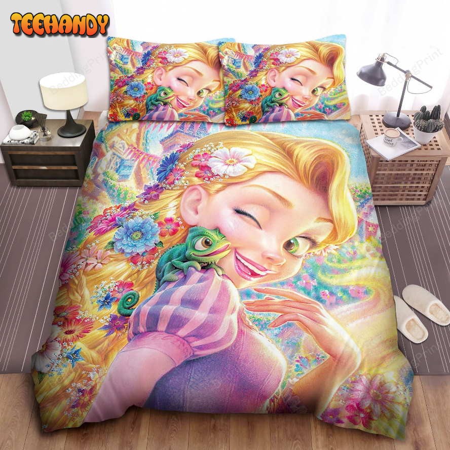 Disney Princess Rapunzel With Flowery Hair Bedding Sets