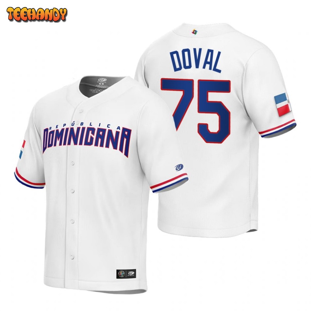 Dominican Republic Camilo Doval White Replica 2023 World Baseball Classic Jersey