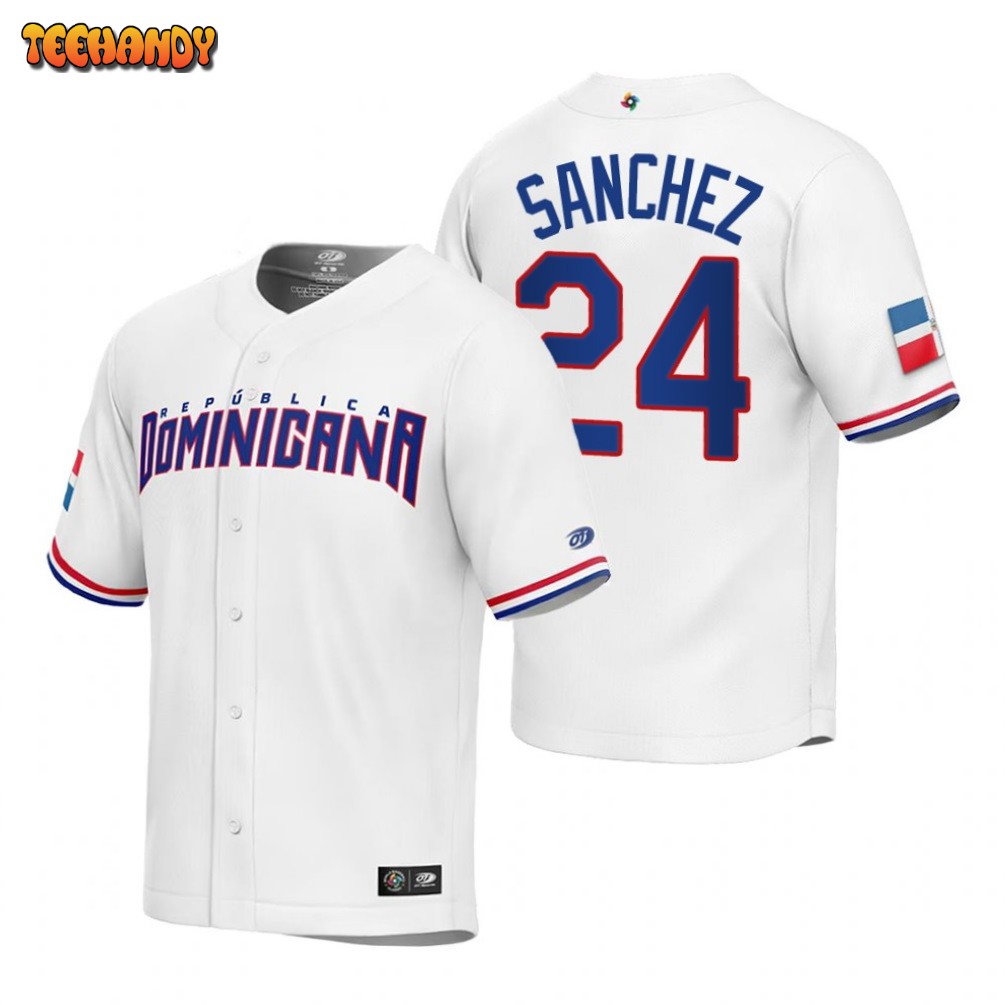 Dominican Republic Gary Sanchez White Replica 2023 World Baseball Classic Jersey