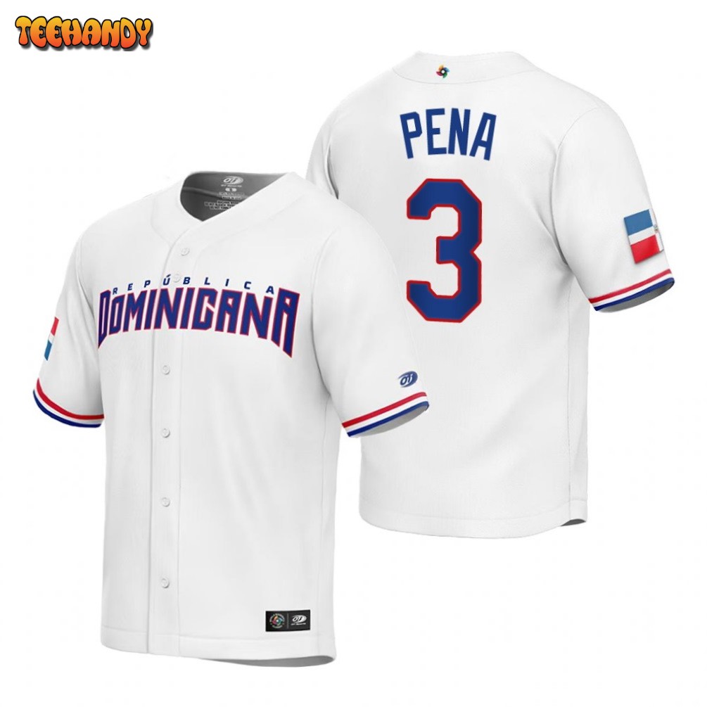 Dominican Republic Jeremy Pena White Replica 2023 World Baseball Classic Jersey