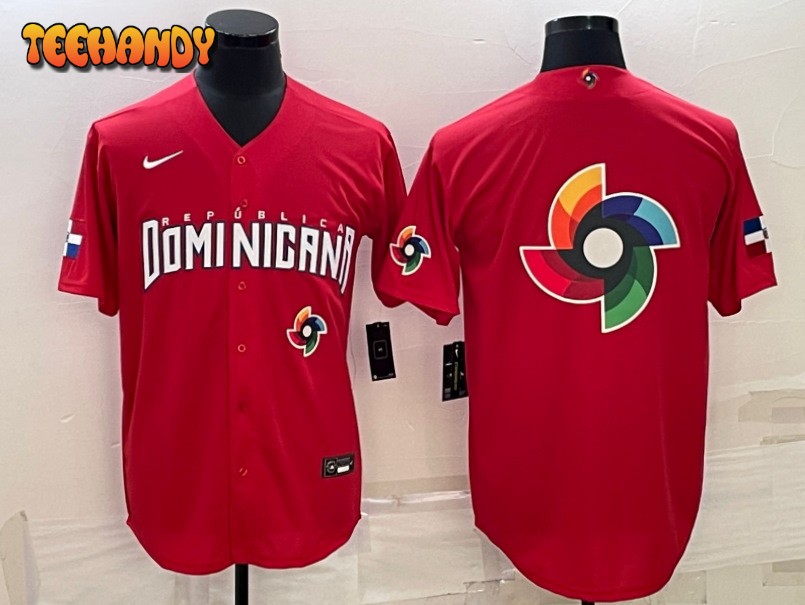 Dominican Republic Red 2023 World Baseball Classic Jersey with Big Logo