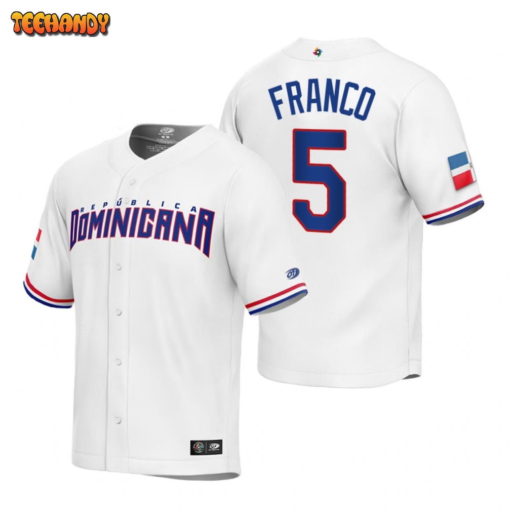 Youth Wander Franco Dominican Republic Baseball Replica White 2023