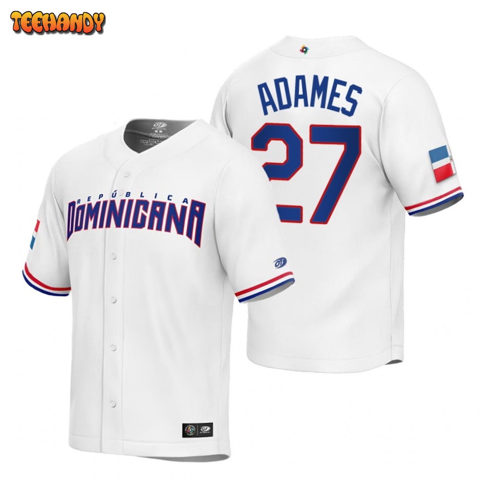 Dominican Republic Willy Adames White Replica 2023 World Baseball Classic Jersey