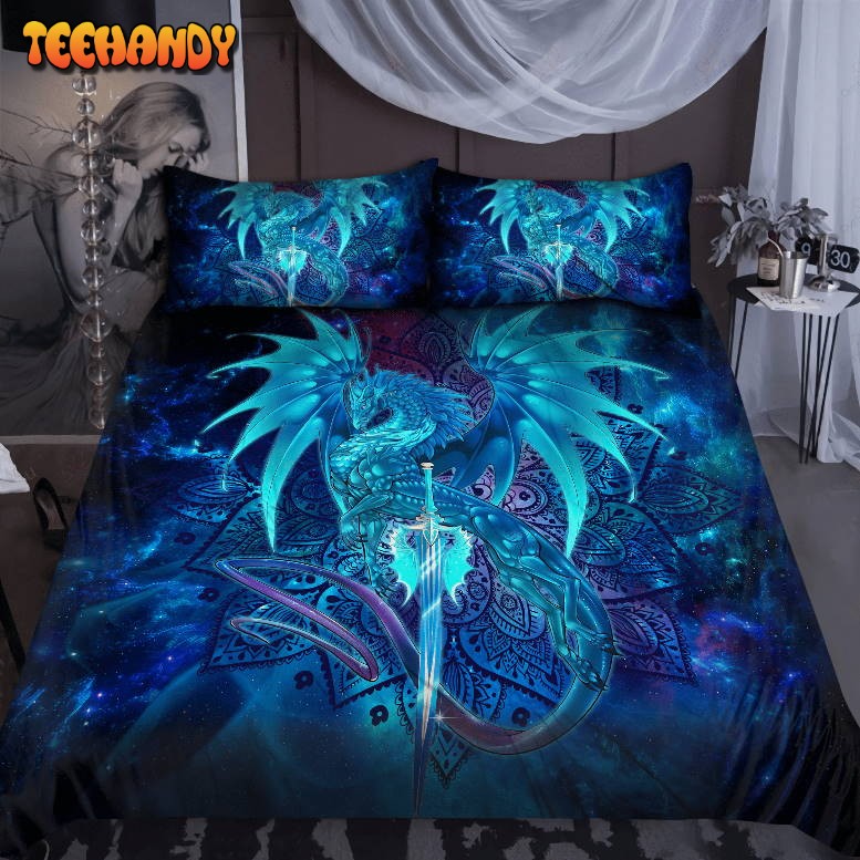 Dragon Galaxy Mandala Art 3d Duvet Cover Bedding Set