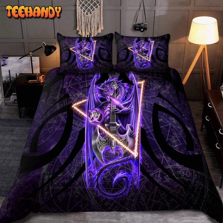 Dragon Guitar Bed Sheets Duvet Cover Bedding Set