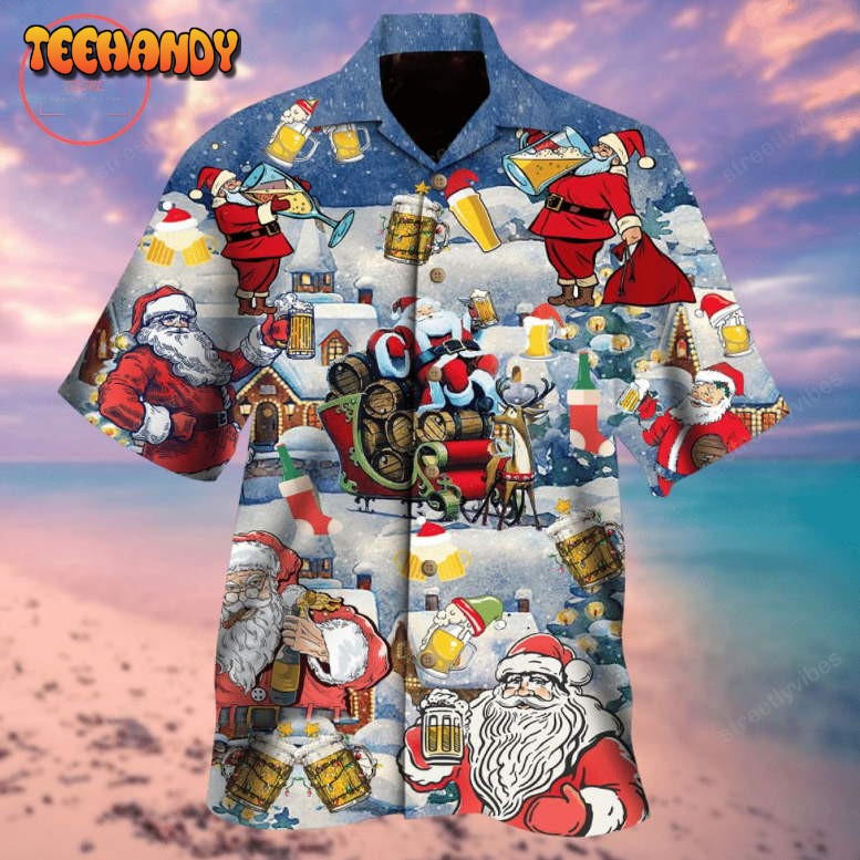 Drinking Beer With Santa Claus Hawaiian Shirt