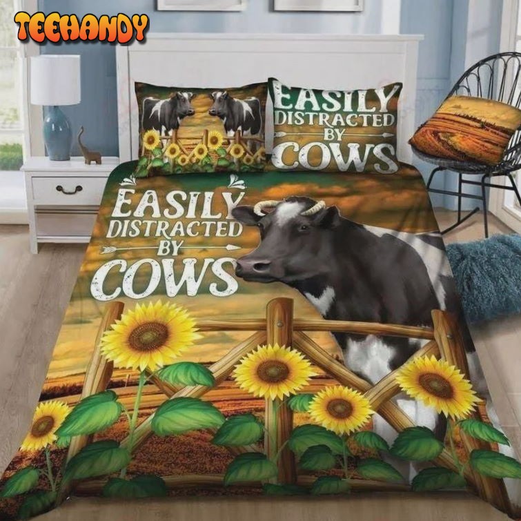 Easily Distracted By Cows Duvet Cover Bedding Sets